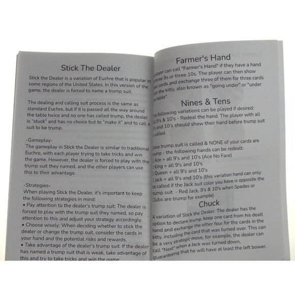 Euchre Score Book Scoring Directions Game Variations Guide Sheet Chuck Farmer - Picture 3 of 4